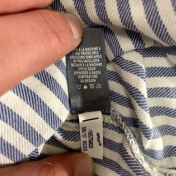 NWT AERIE lightweight LS Striped Ruffle Neck Pullover Tunic sz Small - Picture 9 of 9